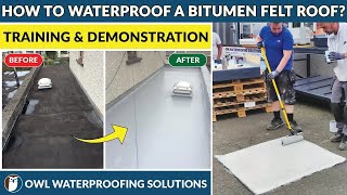 Waterproofing a Bitumen Felt Roof with LAVA 20 Liquid Rubber Waterproofing System  Training amp Demo [upl. by Asennav536]