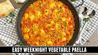 EASY Weeknight Vegetable Paella Recipe  Done in Just 30 Minutes [upl. by Aivax]