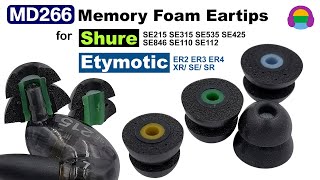 misodiko MD266 Double Flange Memory Foam Eartips Replacement for Shure SE215 SE315 SE535 SE425 SE846 [upl. by Rodmur]