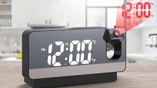 New 3D Projection Alarm Clock LED Mirror Clock Display With Snooze Function For Home Bedroom Office [upl. by Okechuku]