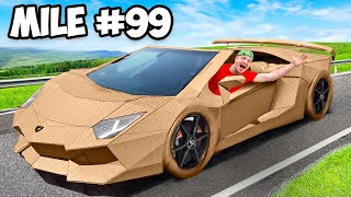 Driving 100 Miles In Cardboard Lamborghini [upl. by Irmina]