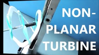 Nonplanar toroidal 3 stages turbine plus curved tangential blades at slow flow [upl. by Shirley551]