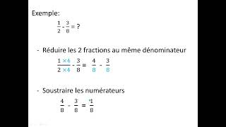 Addition et soustraction des fractions [upl. by Eelyma]