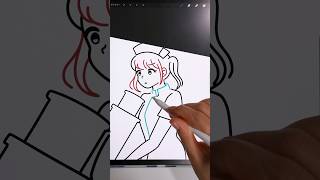 【drawing with iPad Pro／イラストメイキング】Procreateでシンプルイラスト Shorts [upl. by Newcomer]