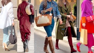 MILAN STREET STYLE 🇮🇹What is in fashion for Spring 2024 🌸vanityfair britishvogue voguejapan [upl. by Niai]