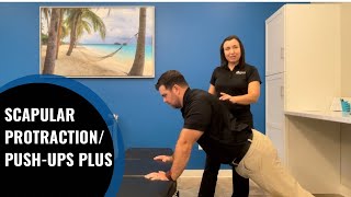 Scapular Protraction Push Ups Plus [upl. by Ardeahp]