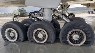 Most Amazing Process of changing an airplane tire  How to change a tire on big truck [upl. by Akemahc]