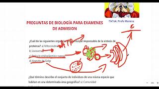 2 preguntas de bioologia para examenes de admision Profe monera [upl. by Richman769]