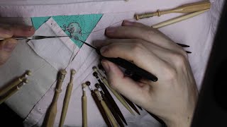 Honiton bobbin lace tutorial  half stitch  Video 5 [upl. by Idmann88]