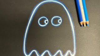 How to Draw a Neon Ghost with Colored Pencils  GlowintheDark Effect [upl. by Macdonell471]