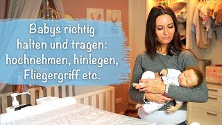 Babys richtig halten und tragen Schritt für Schritt erklärt von Hebamme Laura [upl. by Manbahs]