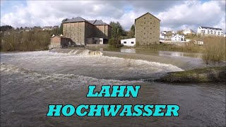 Hochwasser an der Lahn zwischen Weilburg und Leun [upl. by Kaliope]