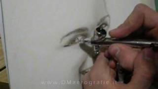 13 VIDEO step  airbrush portraits and how put on gold leaf [upl. by Diamond]