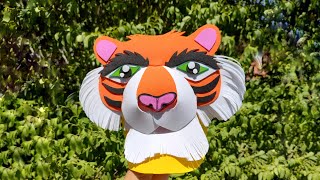 vicera tigre gorra de tigre 🐯 paso a paso para disfraz de tigre tigre de foamy [upl. by Einehpets]