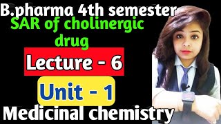 SAR of cholinergic Drugs  Lecture  6  medicinal chemistry [upl. by Atoiyanap]