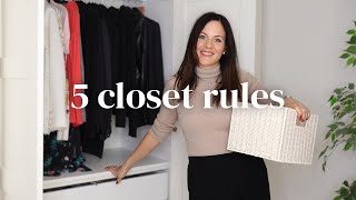 How To ORGANIZE Your Closet Like A PRO 5 Minimalist Rules Of Closet Organization [upl. by Paget]