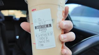 Trying the White Hazelnut Bark Iced Coffee from Dunkin [upl. by Schuh890]