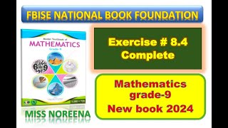 Exercise 84 class 9 NBF  Ex 84 class 9 NBF  National book foundation  Fbise Math [upl. by Catrina]