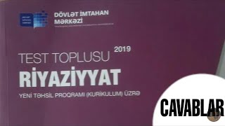 Riyaziyyat yeni test toplusu 2019 CAVABLAR 1ci hissə HD [upl. by Malley]