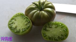 ⟹ Aunt Rubys German Green Tomato  Solanum lycopersicum  Tomato Review [upl. by Ahsenom]