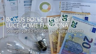 Bonus bollette gas e luce come funziona  la videoscheda [upl. by Schwing]