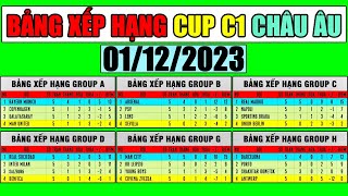 Bảng Xếp Hạng Vòng Bảng Cup C1 Châu Âu  Cập Nhật 1122023  Arsenal Real Madrid Bayern Top 1 [upl. by Llenhoj134]