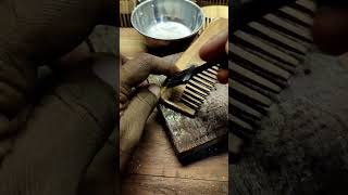 Handmade Teak comb  coconut oil to protect the wood [upl. by Greenebaum]