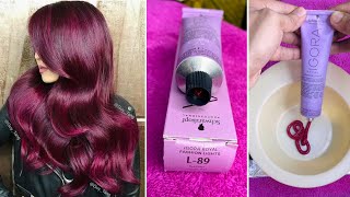 Schwarzkopf Igora L 89 Red Violet Hair colour  कैसे करें Without Prilightning full Practical [upl. by Zoila78]