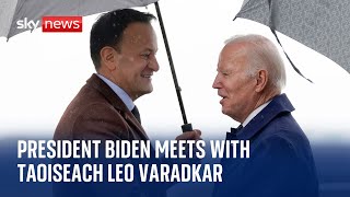 President Joe Biden meets Taoiseach Leo Varadkar at Farmleigh House [upl. by Nylla]