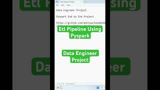 Data Engineering End to End Project pyspark python sql viral shortsvideo shorts [upl. by Candless]