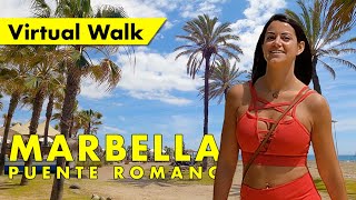 Marbella beachfront walk  April 2022  Puente Romano to Marbella Club golden mile virtual tour [upl. by Ruscher]