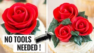 Easy Fondant Rose  No Tools Needed [upl. by Etsyrk]