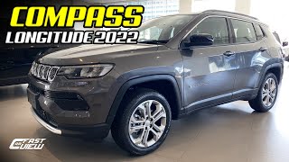 NOVO JEEP COMPASS LONGITUDE 13 TURBO CINZA GRANITE 2022 VERSÃO INTERMEDIÁRIA DO SUV Fast Car View [upl. by Hali911]