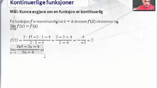 kap 72  Kontinuerlige funksjoner [upl. by Anirol]