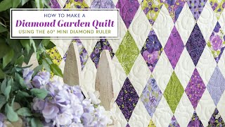 Make a Diamond Garden Quilt Using Creative Grids 60° Mini Diamond Ruler  a Shabby Fabrics Tutorial [upl. by Enyawed]