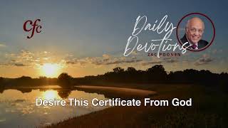 September 18  Daily Devotion  Desire This Certificate From God  Zac Poonen [upl. by Lyckman999]