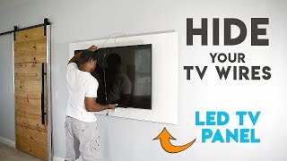 How to make a TV panel  Wall mount a TV and hide the wires [upl. by Vidovik735]