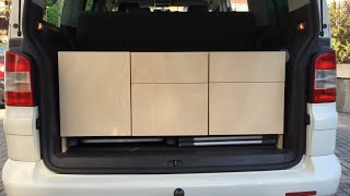 DIY Mueble cama de madera a medida camper T5 Multivan [upl. by Calvano192]