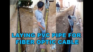 Laying PVC Pipe for Fiber optic cable [upl. by Swart]