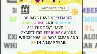 30 days have September rhyme  30 days have September April June and November  Nursery Rhymes [upl. by Sanborn]