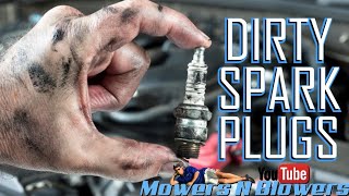 DIRTY SPARK PLUGS CAN BE THE REASON WHY YOUR LAWN MOWER SNOW BLOWER CAR WONT START quotMIND THE GAPquot [upl. by Ahsrop766]