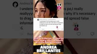 Andrea Brillantes nilinaw na wala siyang physical tickets sa Olivia Rodrigo concert [upl. by Pejsach]