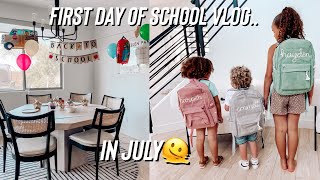 First day of school 🚌✏️📓 momof3 mom momlife backtoschool backtoschoolvlog school family [upl. by Baram447]