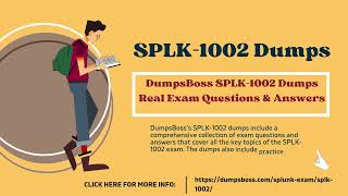 DumpsBoss SPLK 1002 Dumps Real Exam Questions amp Answers [upl. by Fulcher]