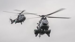 Koninklijke Luchtmacht oefent met helikopters in Rotterdam IJsselmonde [upl. by Ateinotna]