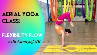 35 min Aerial Yoga Class  Full Body Flexibility Flow  All Levels  CamiyogAIR [upl. by Ariayek]