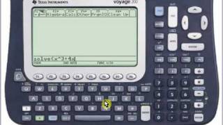 Cómo Solucionar Ecuaciones Algebraicas con la Calculadora Graficadora Texas Instruments Voyage 200 [upl. by Ifen]