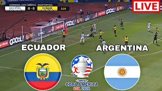 Argentina vs Ecuador Live Football  Copa America 2024  Quarter Final Match  Gameplay pes21 [upl. by Arretahs]