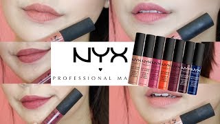 NYX SOFT MATTE LIP CREAM amp POWDER PUFF LIP ON ASIAN SKIN LIP SWATCHES WEAR TEST amp REVIEW [upl. by Ibbob]