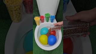 ASMR Rainbow Candy Popping Balloons Color Oddly Satisfying Video in Toilet asmr candy shortsviral [upl. by Floris]